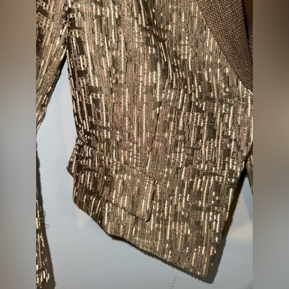 Tahari Women’s‎ Gold "Tina" Cotton Blend Blazer Size 2 bronze one snap designer - Picture 5 of 8